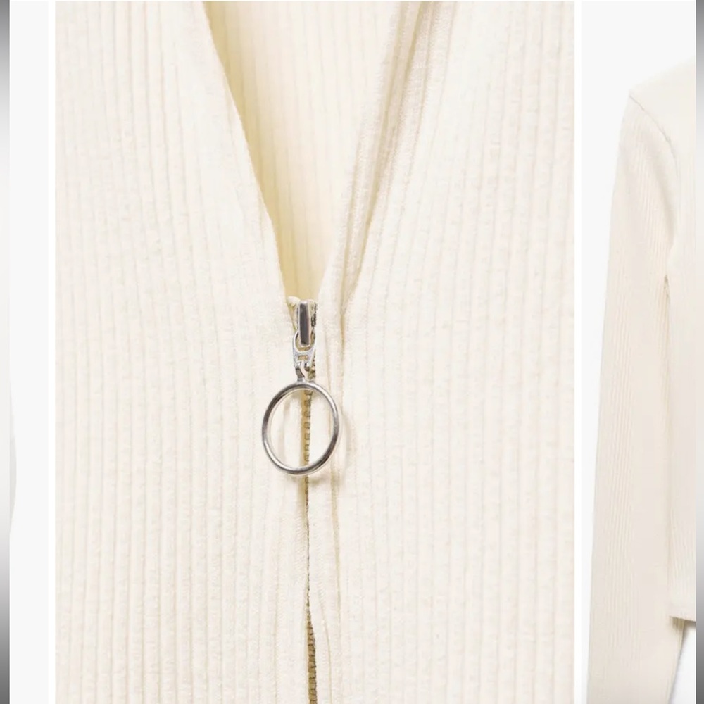 Mango Ribbed Zip-Up Cardigan - Picture 3 of 5